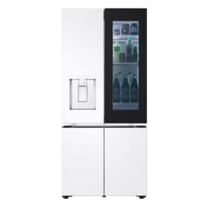 612L French Door Fridge – White Glass Finish